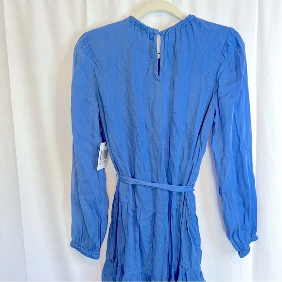 BELLA DAHL Tiered Mini Dress W/ Belt In Pacific Sea Size S NWT - Picture 5 of 11